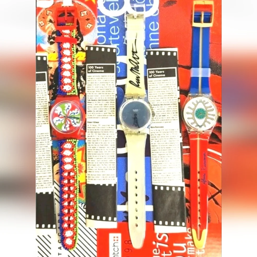 Swatch Watches 100 Years Of CINEMA Set OF 3 watches a Movie Poster and Book - Picture 4 of 13